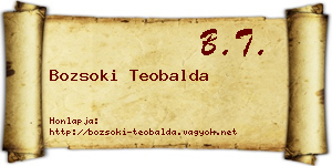 Bozsoki Teobalda névjegykártya